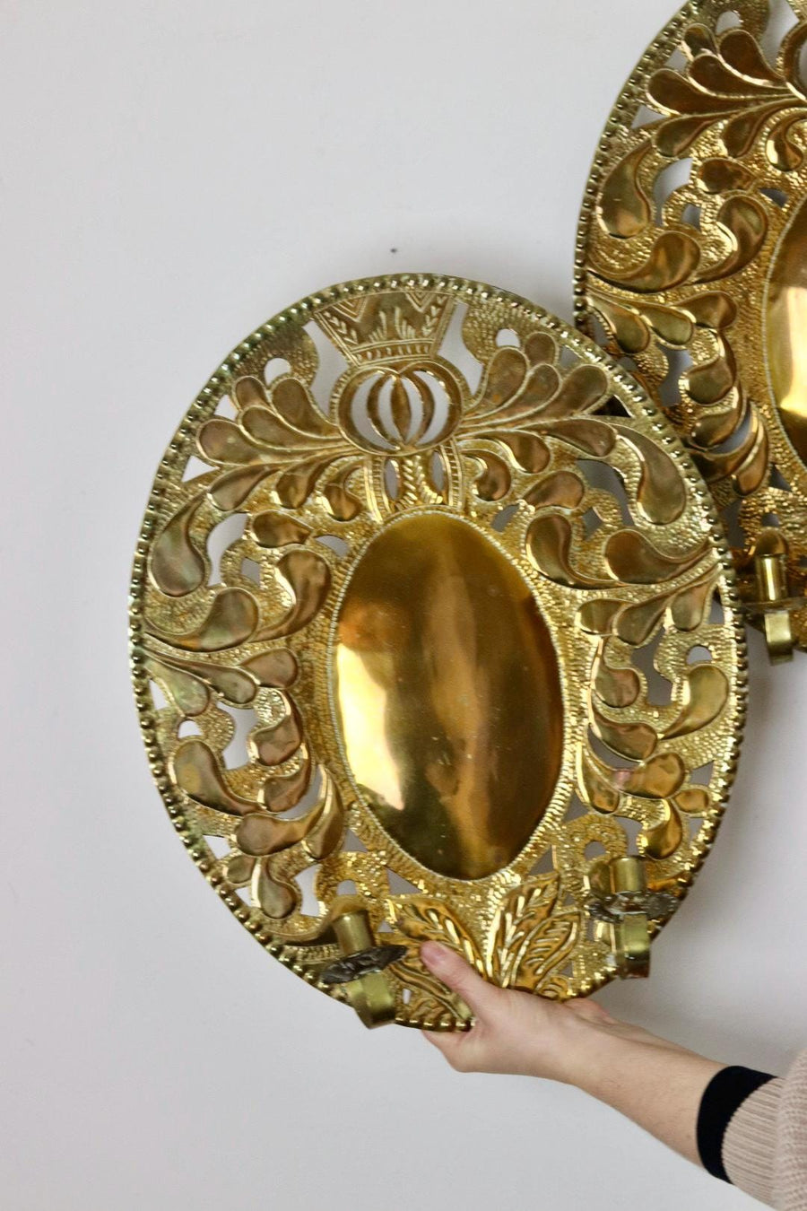 A Pair of baroque Swedish Brass Sconces