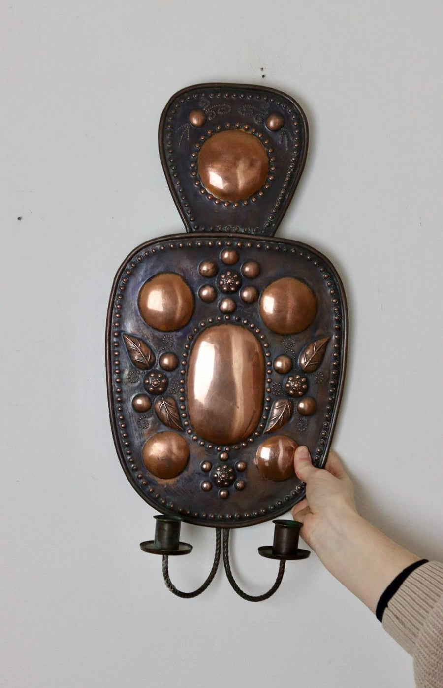 Baroque Style Large Swedish Copper Sconce