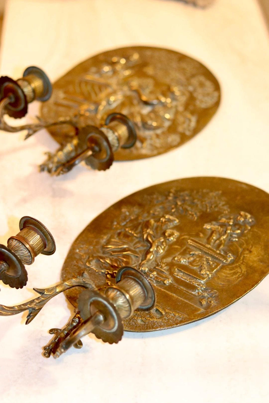 Pair Of Mid Century French Bronze Sconces