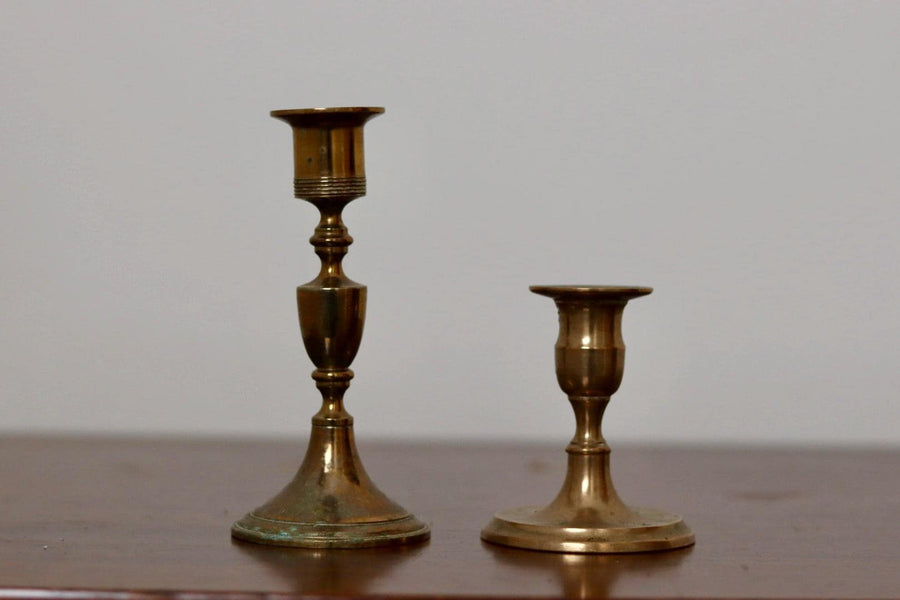 Pair of Vintage Brass Candleholders