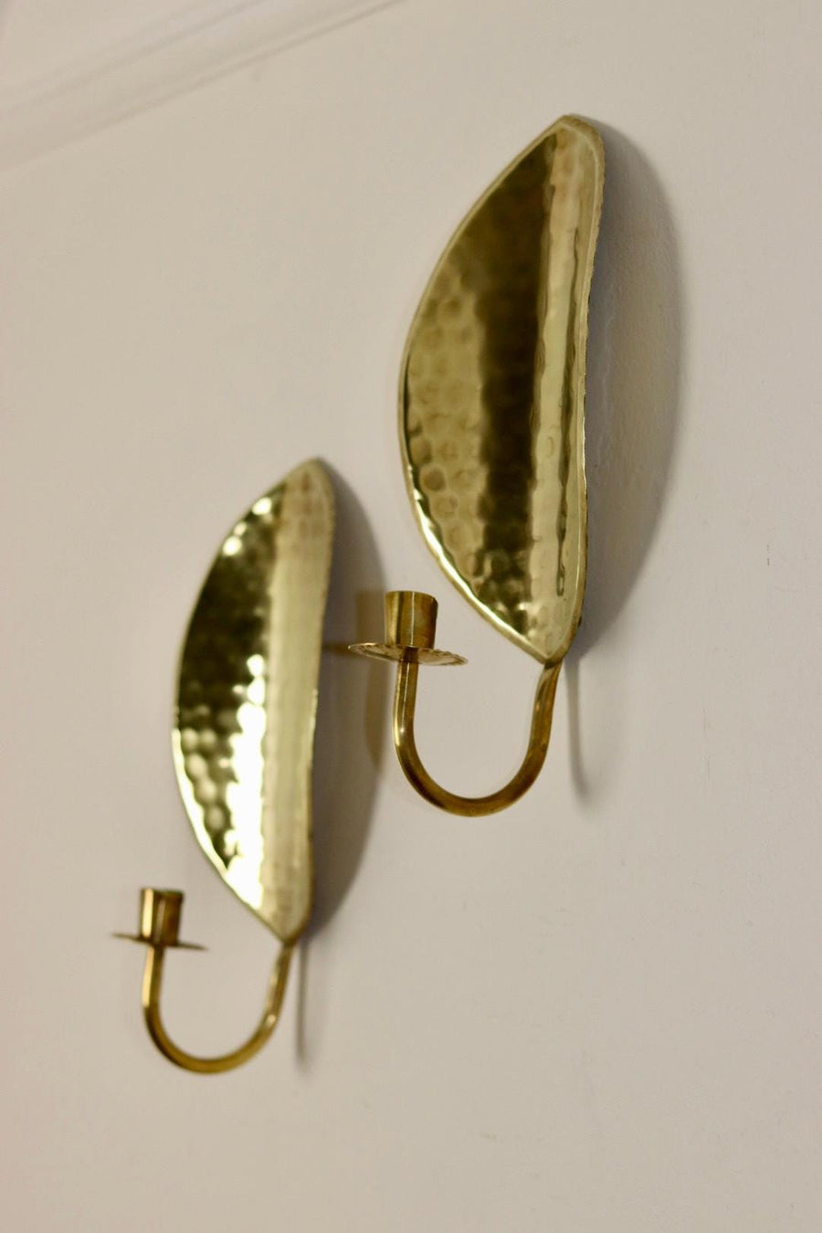 A Pair of Mid Century Swedish Brass Sconces