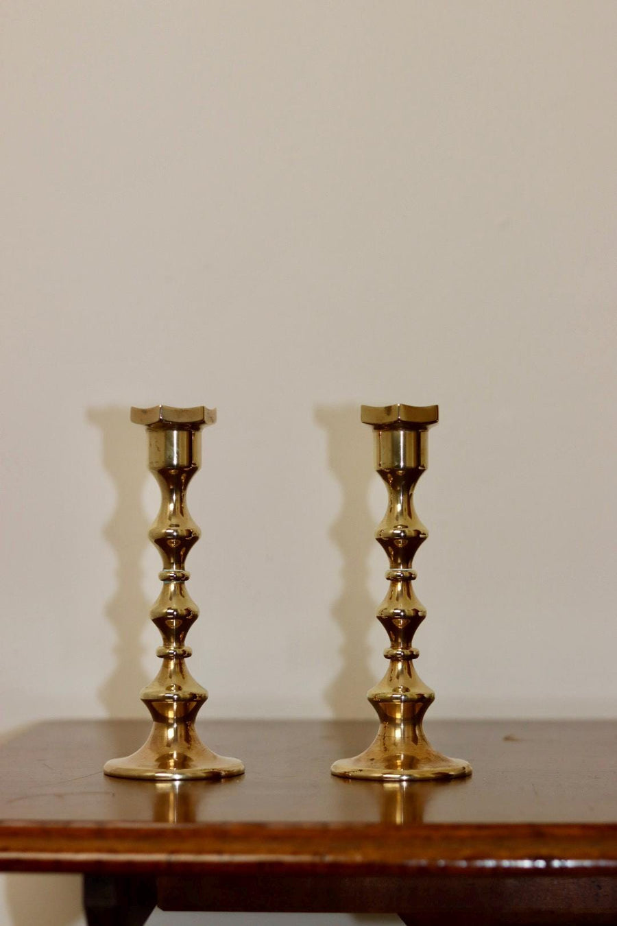 Pair of Vintage Swedish Brass Candleholder