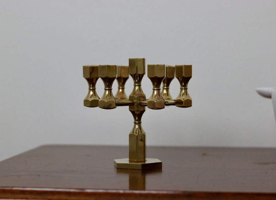 Swedish Brass Seven Arm Candelabra By Gusum