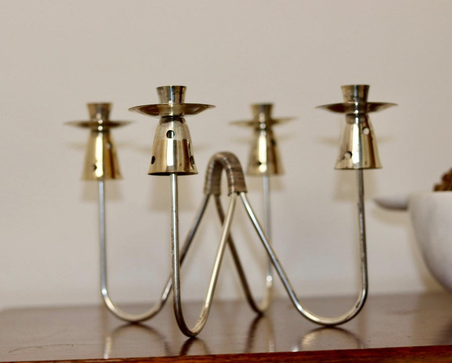 Vintage Swedish Chrome Candelabra