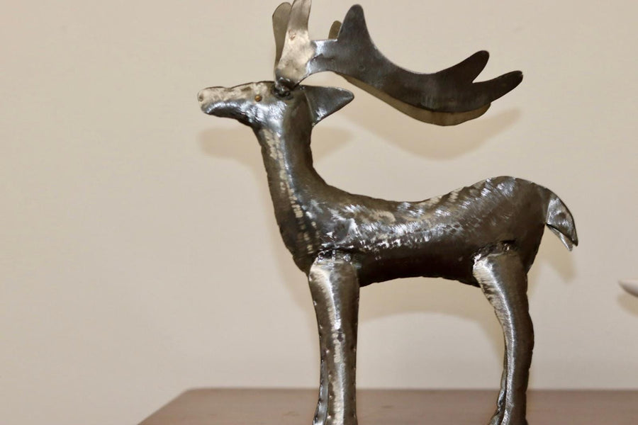 Swedish Pewter/Metal Reindeer Sculpture