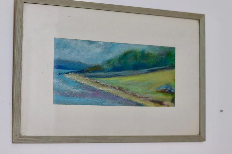 Swedish Mid-Century Oil On board Painting" Coastal Landscape "