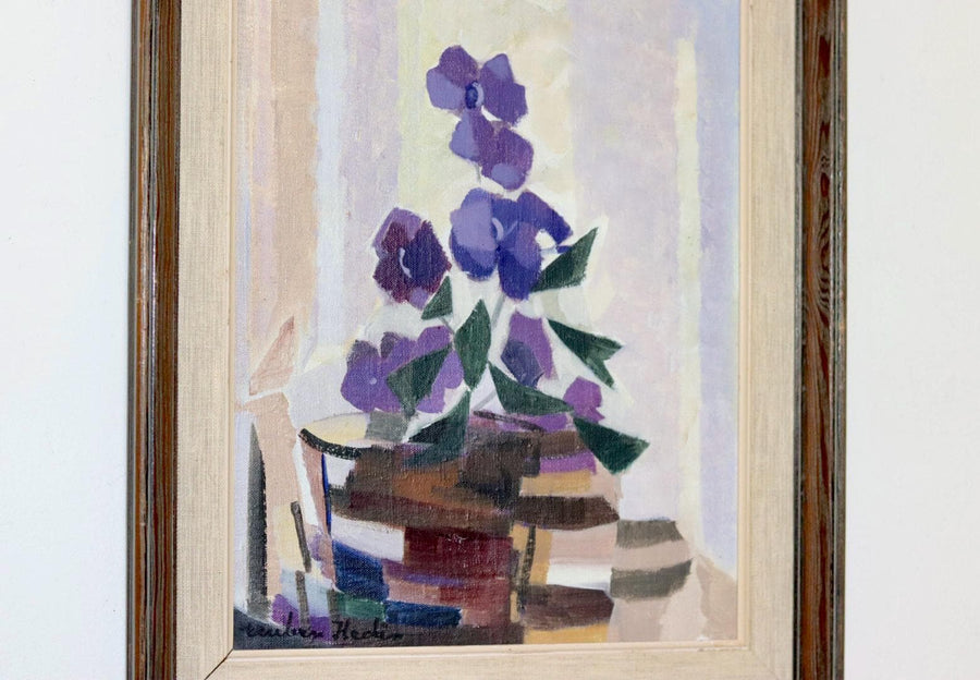 "  Still Life with Purple Flowers " by Reuben Hedin