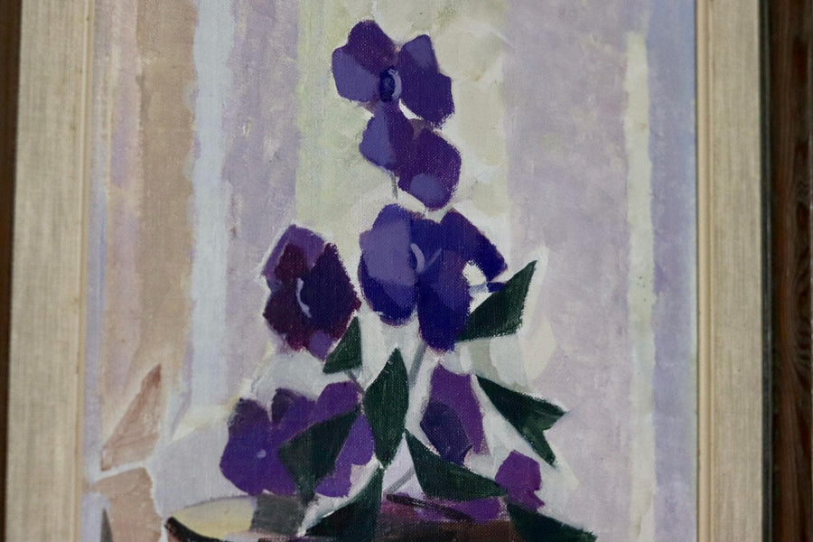 "  Still Life with Purple Flowers " by Reuben Hedin