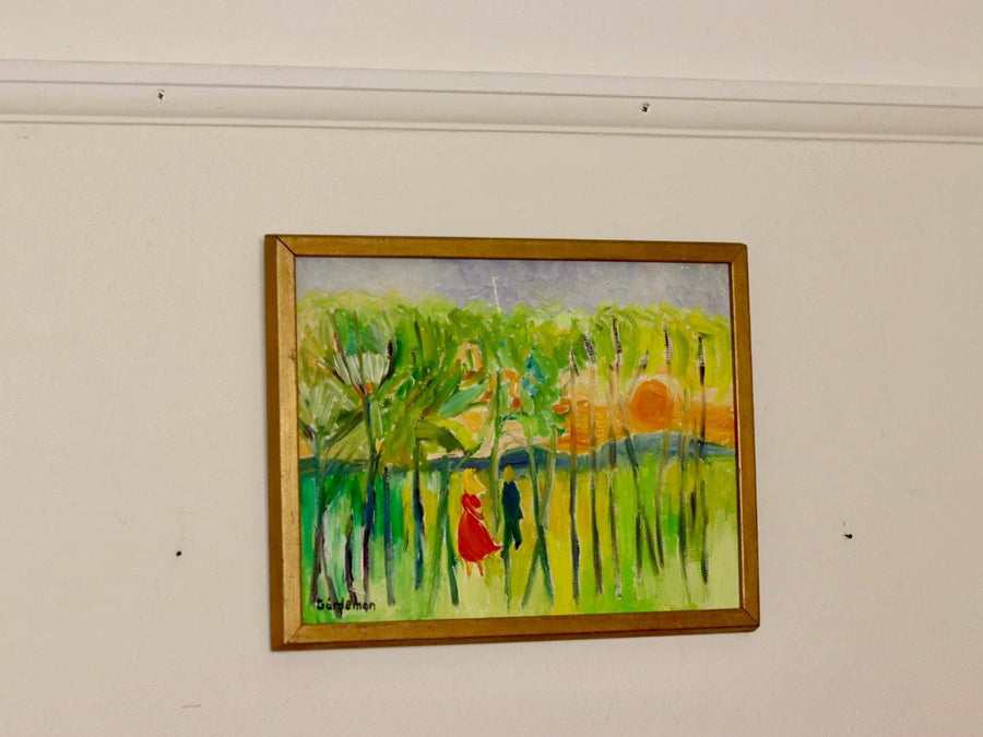 Swedish Oil On board Painting "Summer by the River"