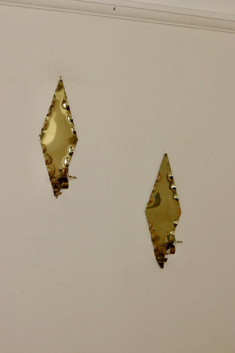Pair Of Mid Century Swedish Brass Sconces