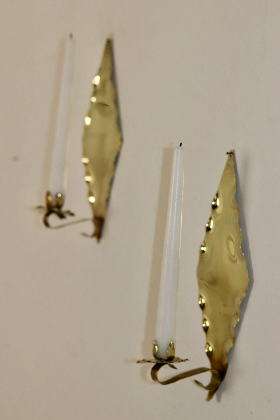 Pair Of Mid Century Swedish Brass Sconces