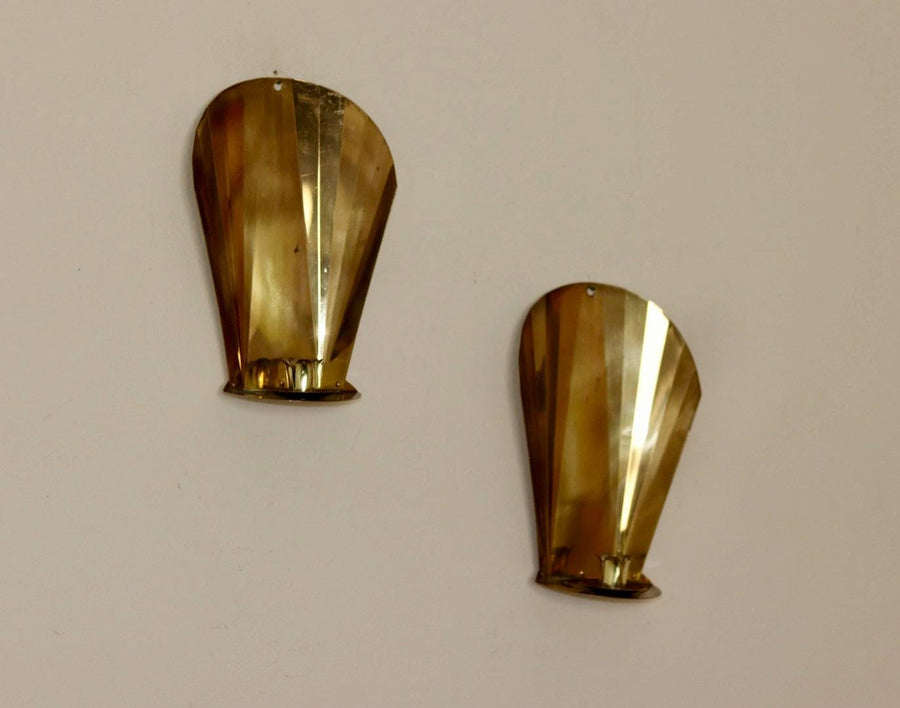 Pair Of Mid Century Swedish Brass Sconces