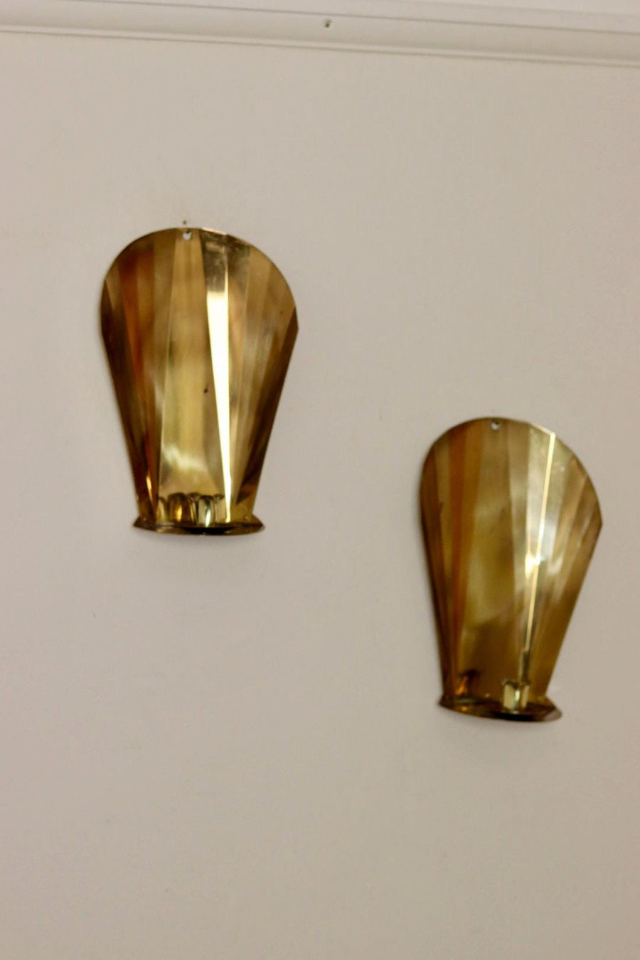 Pair Of Mid Century Swedish Brass Sconces