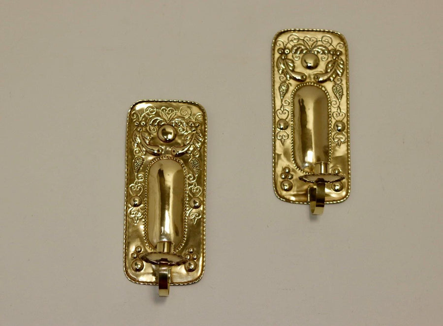Pair Of Mid Century Swedish Brass Sconces