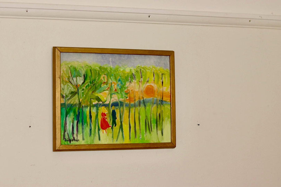 Swedish Oil On board Painting "Summer by the River"