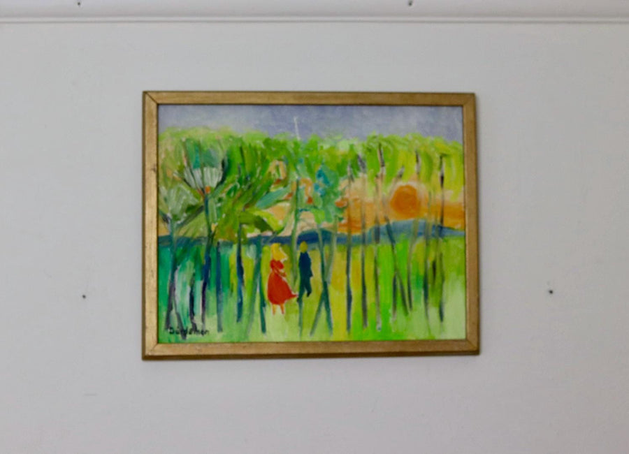 Swedish Oil On board Painting "Summer by the River"
