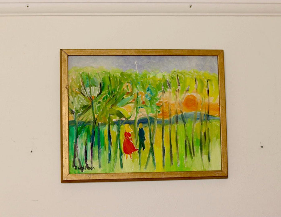 Swedish Oil On board Painting "Summer by the River"