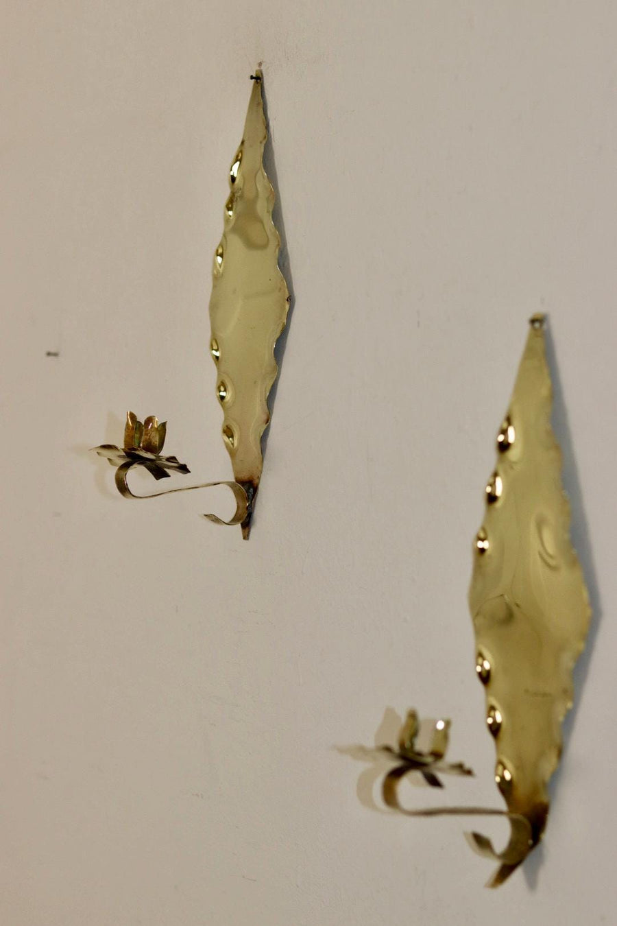 Pair Of Mid Century Swedish Brass Sconces