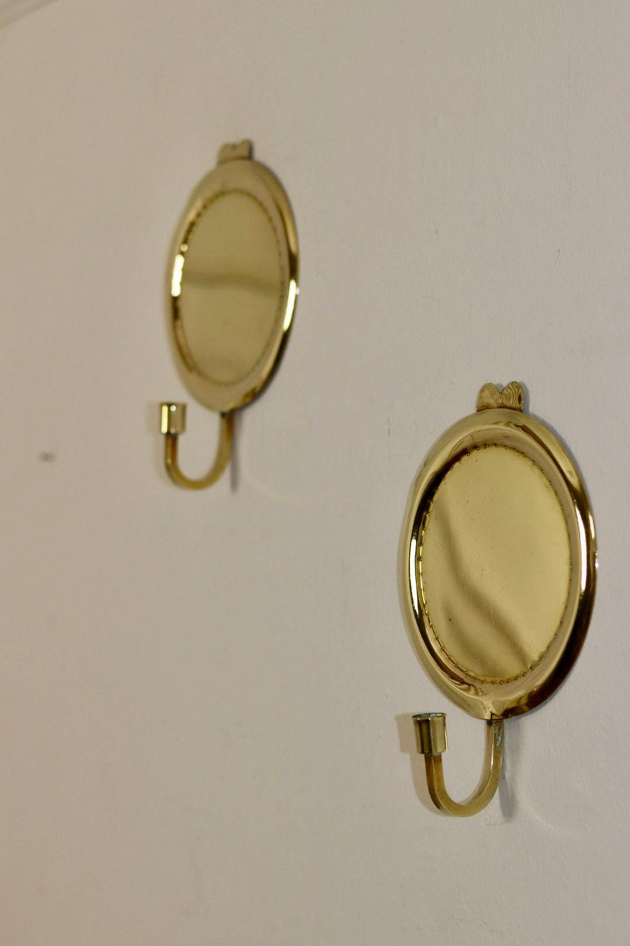 Pair Of Mid Century Swedish Brass Sconces