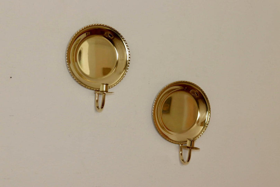 Pair Of Mid Century Swedish Brass Sconces