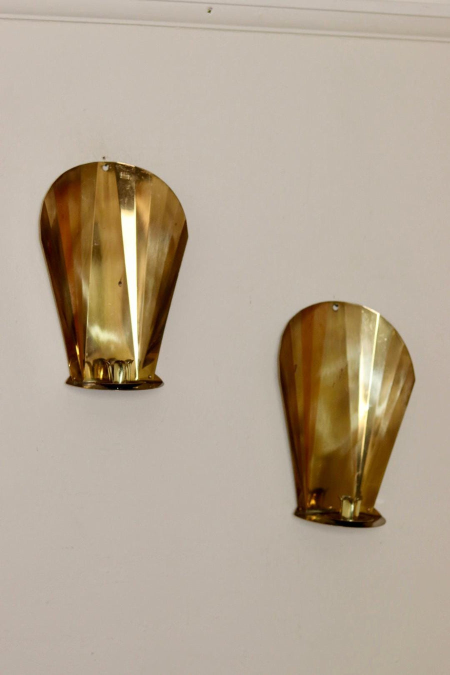 Pair Of Mid Century Swedish Brass Sconces