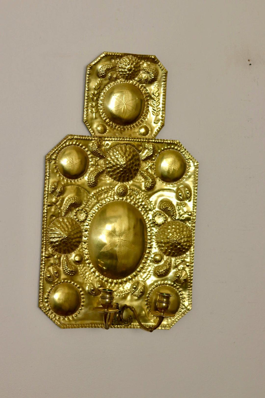 Pair of Large Swedish Brass Sconces