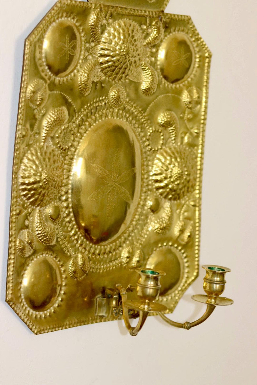 Pair of Large Swedish Brass Sconces
