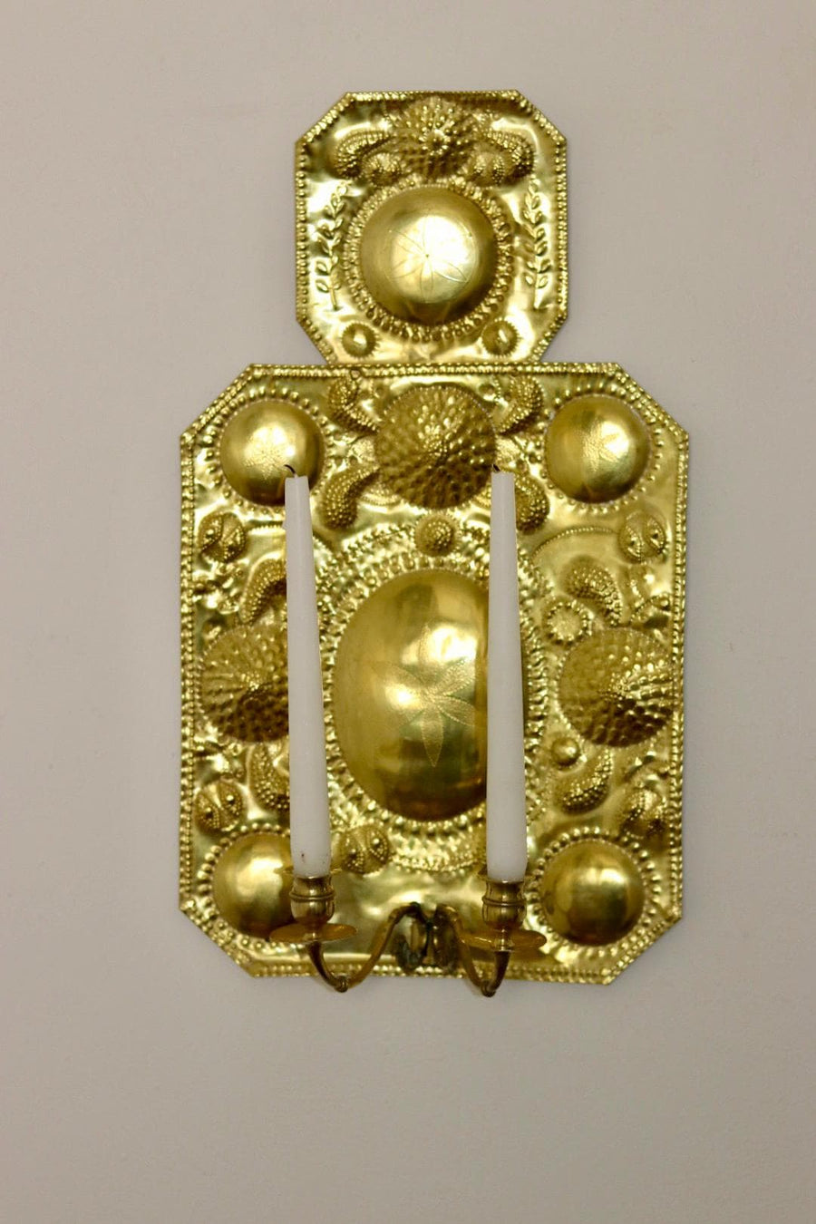 Pair of Large Swedish Brass Sconces