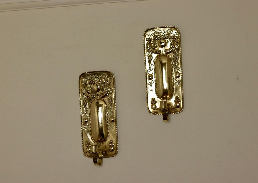 Pair Of Mid Century Swedish Brass Sconces
