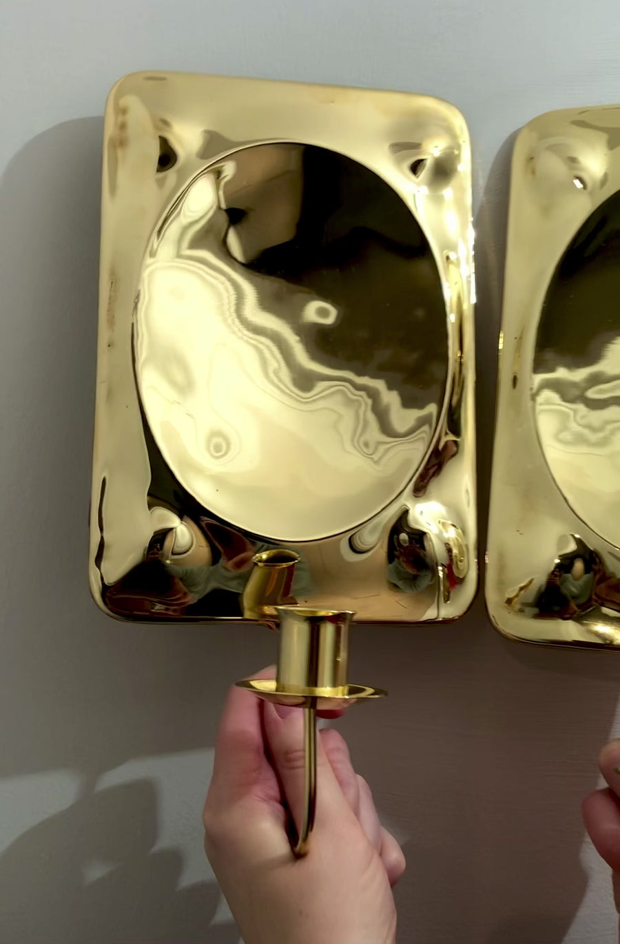 Pair of Mid-Century Swedish Brass Sconces