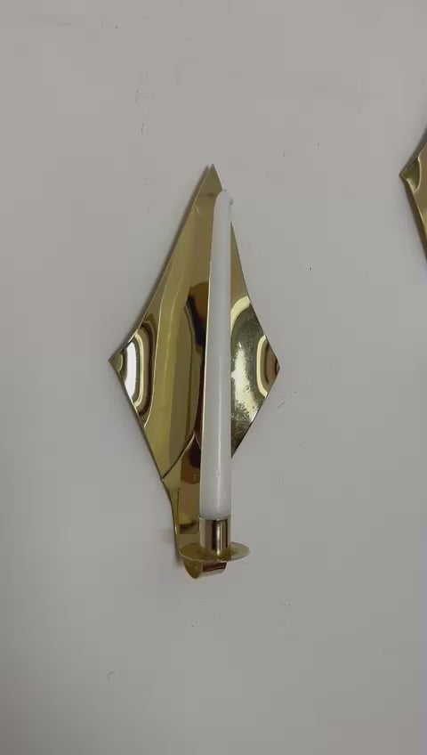 Pair Of Mid Century Swedish Brass Sconces