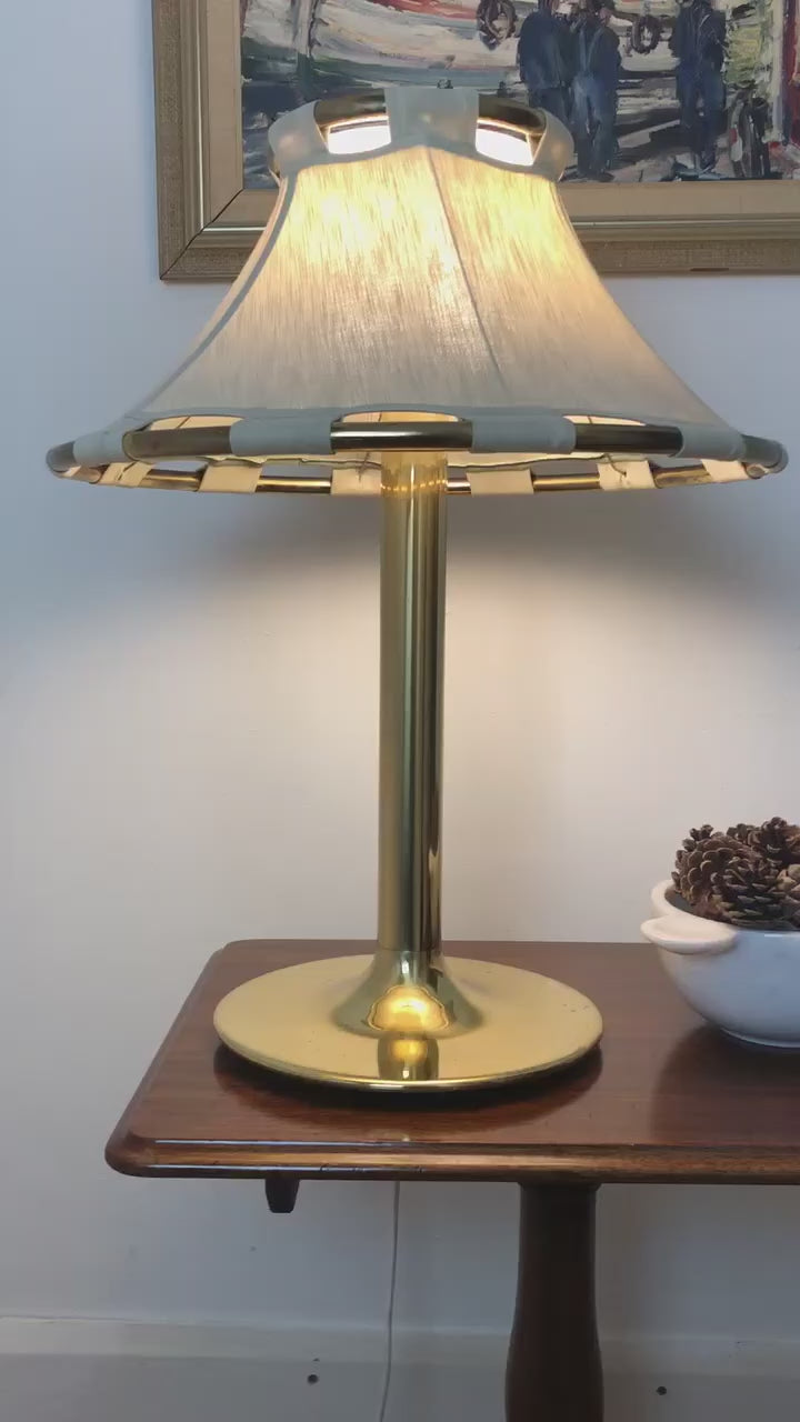 1970's Large Brass Table lamp designed by Anna Ehrner for Ateljé Lyktan Åhus