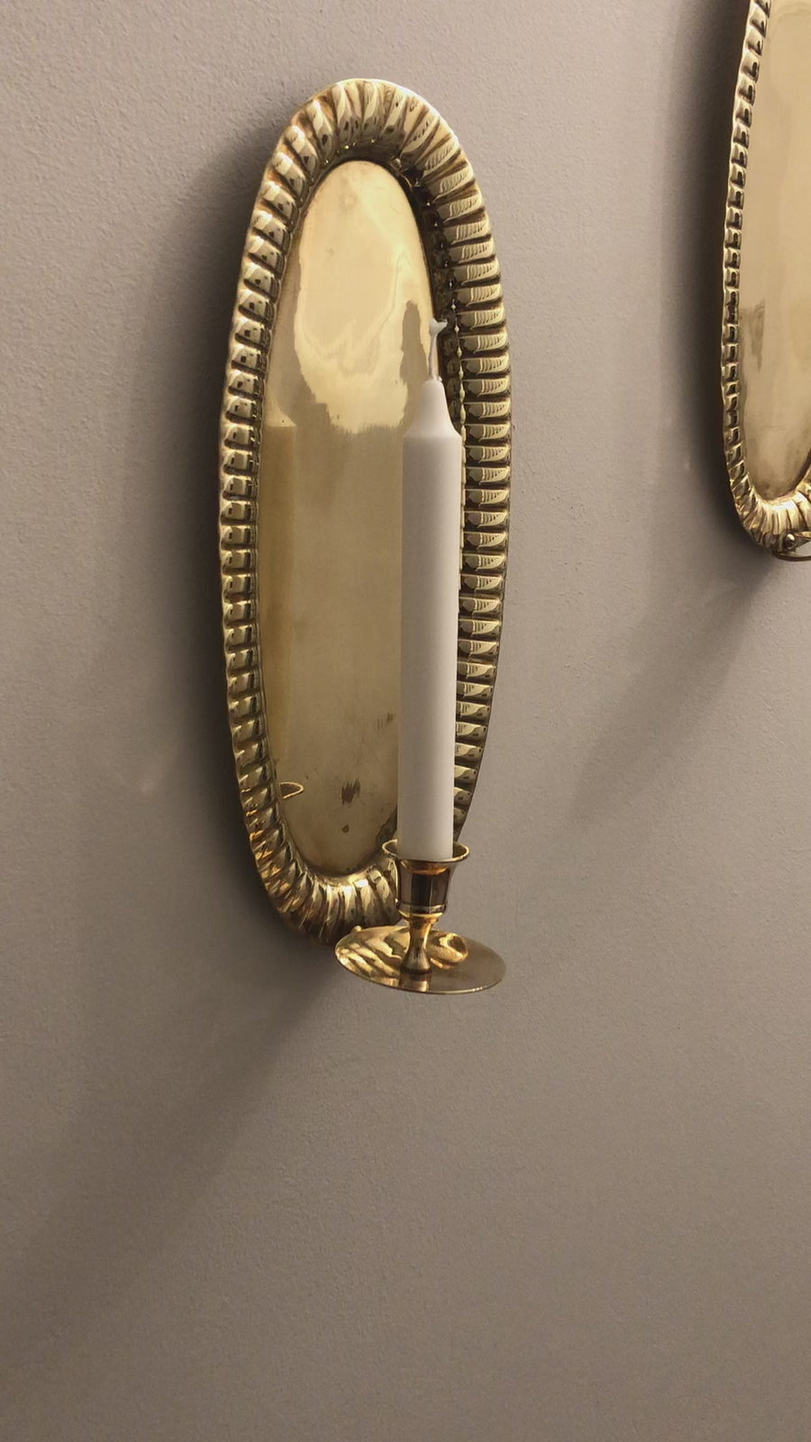 Pair of Mid Century Swedish Brass Sconces