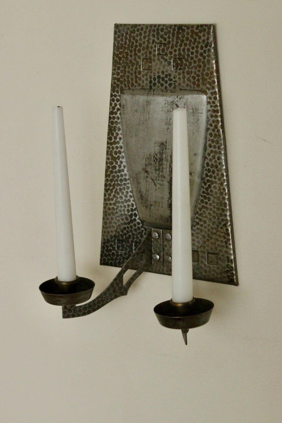 Pair Of Mid Century Swedish Pewter/Metal Sconces