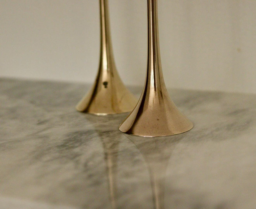Pair of Mid-Century Brass Candle holders