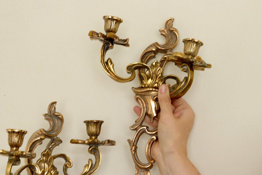Mid Century Swedish Brass Sconces