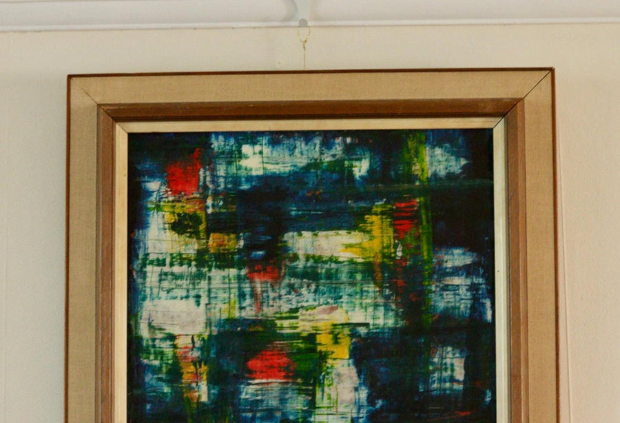 Original Swedish Mid Century Oil on Panel " Composition"