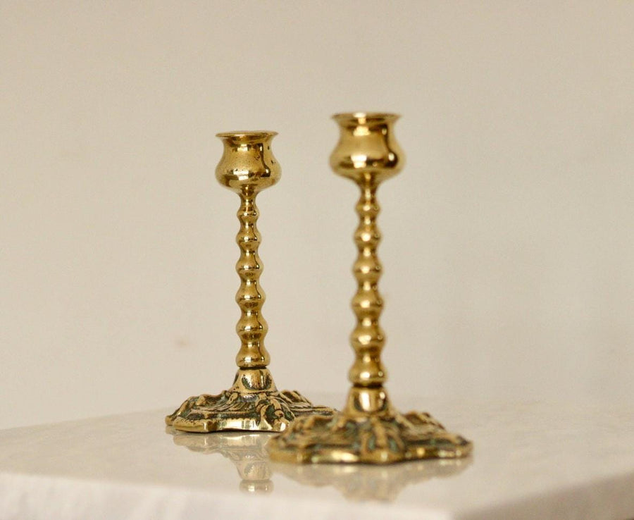 Pair of Vintage Brass Candle Holders