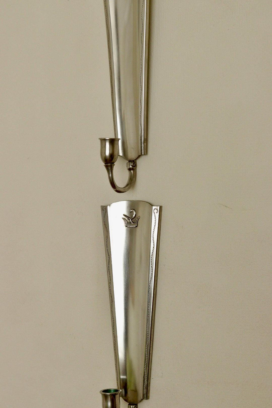 Pair of Mid Century Swedish Pewter Sconces