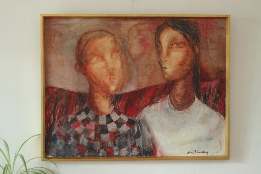 Original Mid Century Oil on Canvas – “Figures”