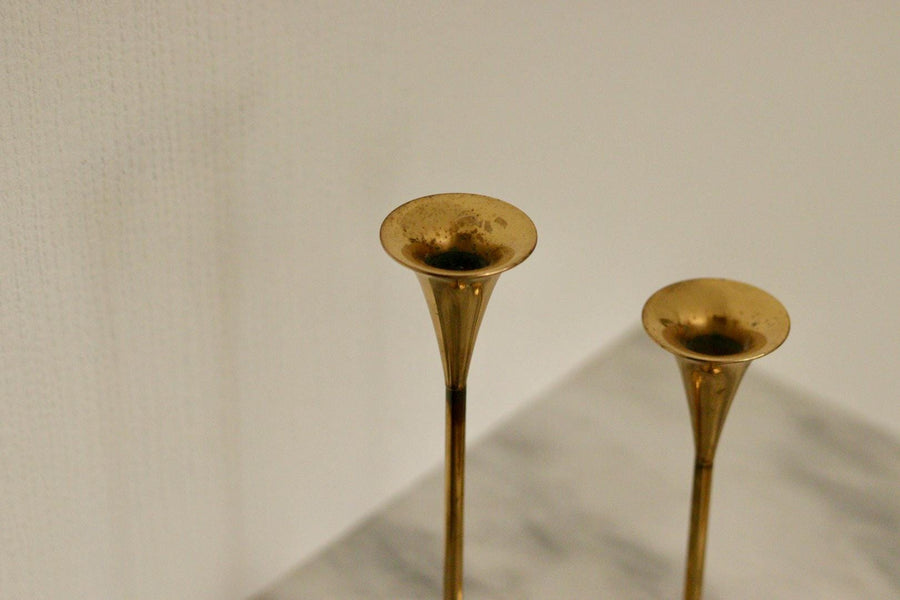 Pair of Mid-Century Brass Candle holders