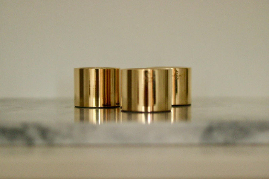 Trio of Mid-Century Swedish Brass Candle Holders By Skultuna