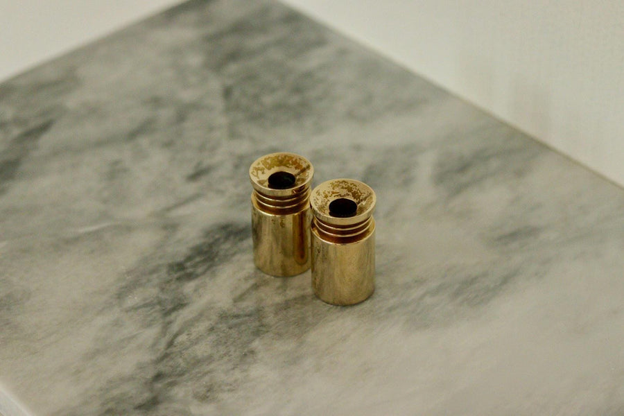 Pair of Mid-Century Swedish Brass Candle Holders