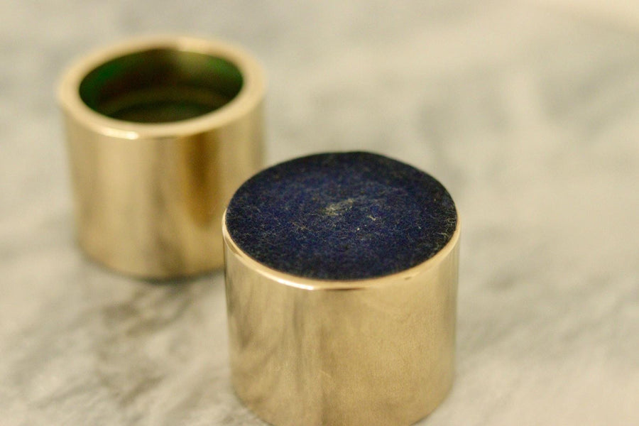 Pair of Mid-Century Swedish Brass Candle Holders