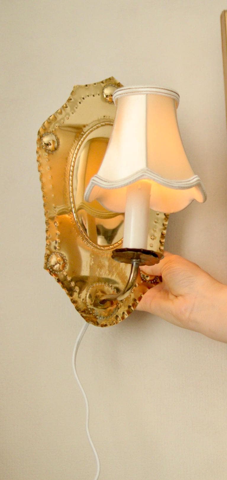 Pair of Swedish Mid-century Brass Sconces