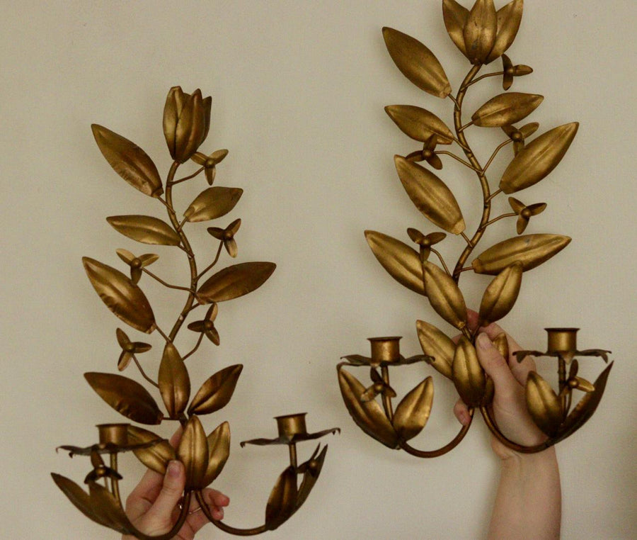 Pair Of Vintage Metal Sconces