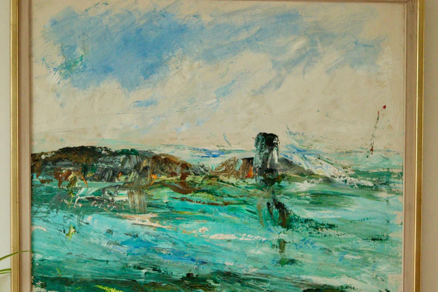 Original Swedish Seascape Oil on Canvas Painting