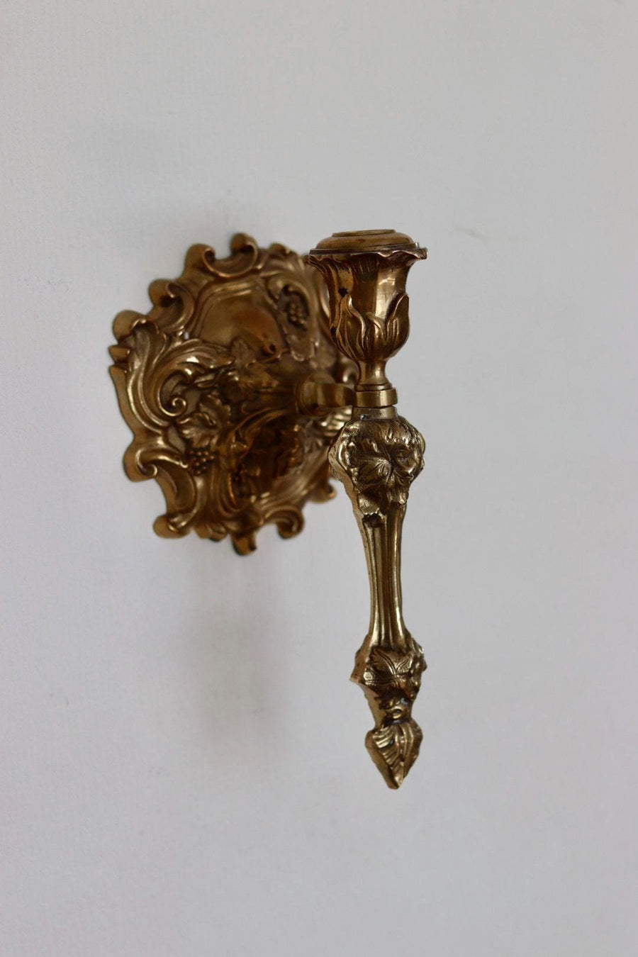 Single Mid Century Swedish Brass Sconce