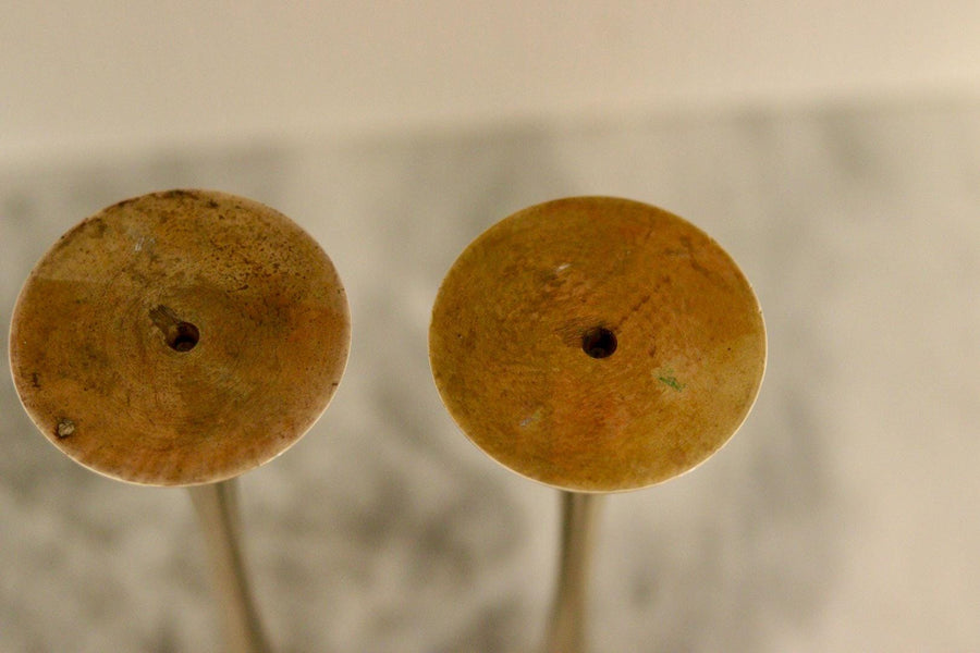 Pair of Mid-Century Brass Candle holders