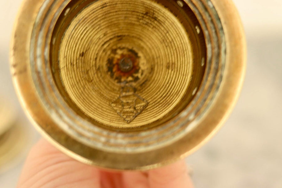 Pair of Mid-Century Swedish Brass Candle Holders